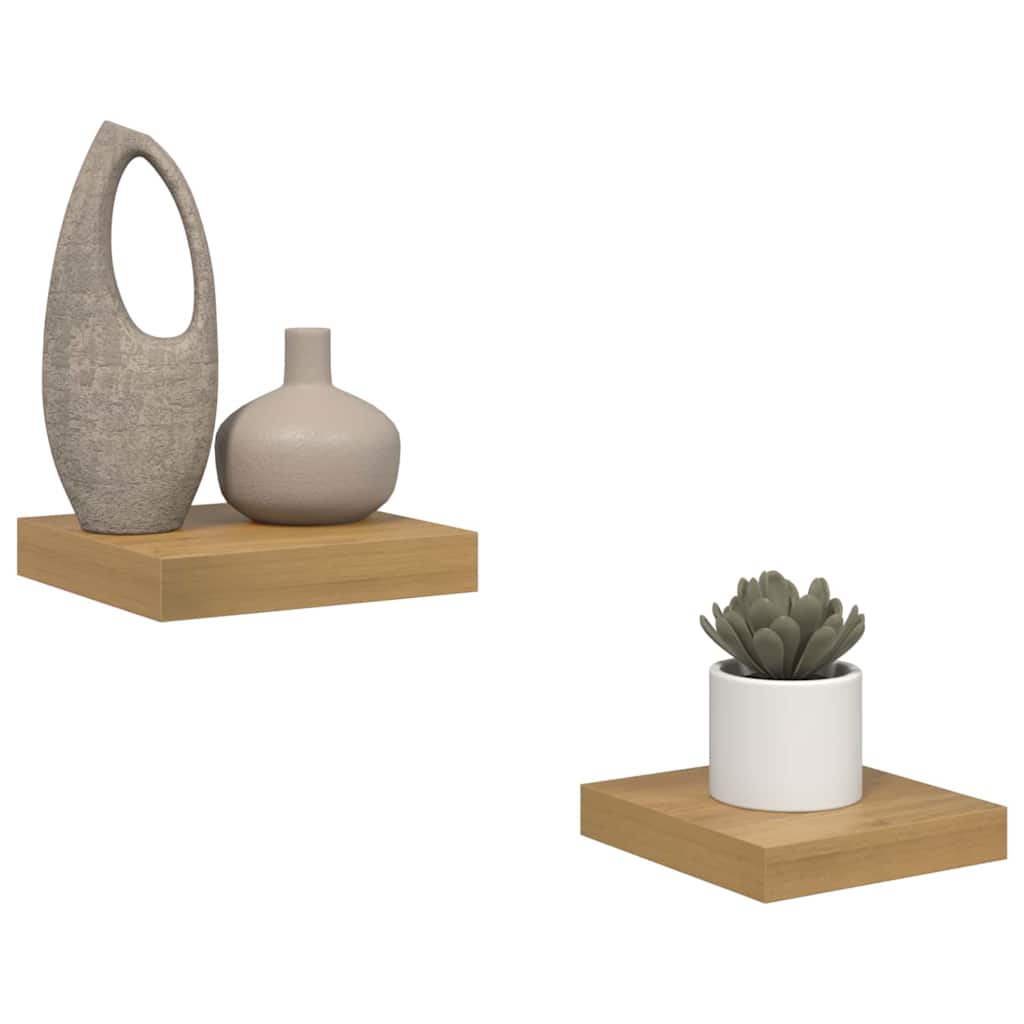 Sieninės lentynos 2 pcs Ruda 23 x 23,5 x 4 cm Apdirbta mediena
