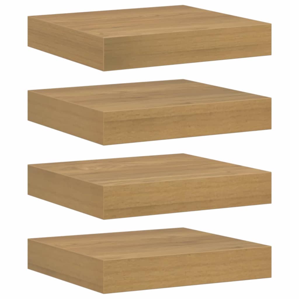 Sieninės lentynos 4 pcs Ruda 23 x 23,5 x 4 cm Apdirbta mediena