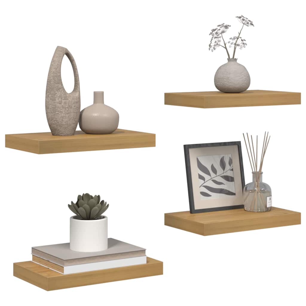 Sieninė lentyna Sieninis 4 vnt. Ruda 40 x 23,5 x 3,8 cm