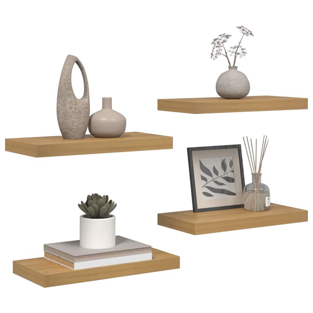 Sieninė lentyna Sieninis 4 vnt. Ruda 50 x 23,5 x 3,8 cm