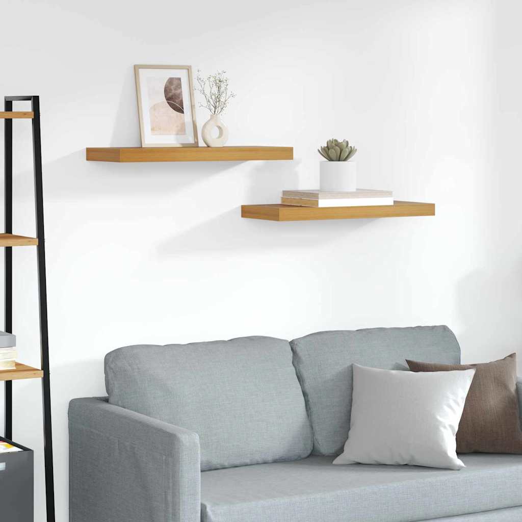 Sieninės lentynos 2 pcs Ruda 60 x 23,5 x 4 cm Apdirbta mediena