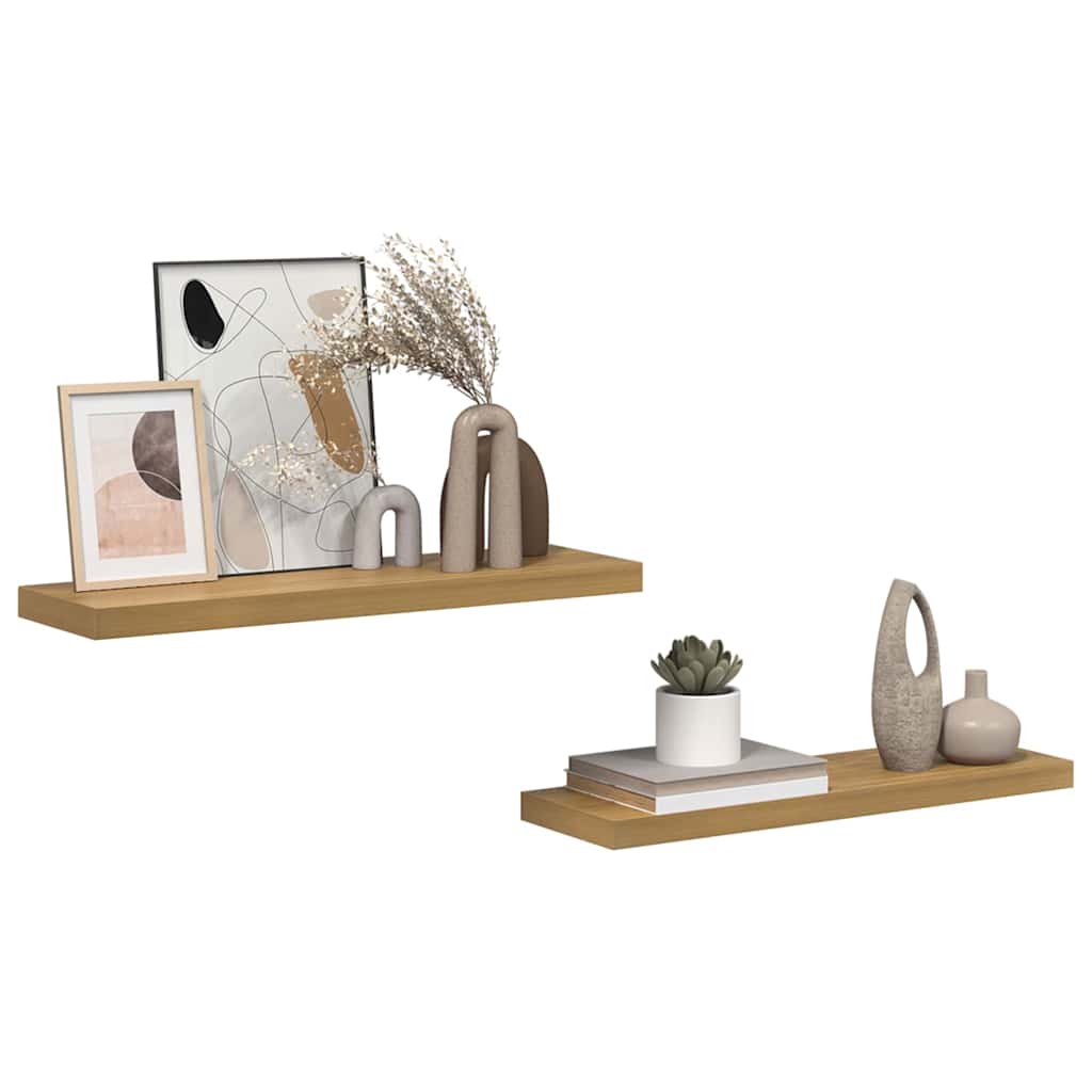 Sieninė lentyna 2 pcs Ruda 90 x 23,5 x 4 cm Apdirbta mediena