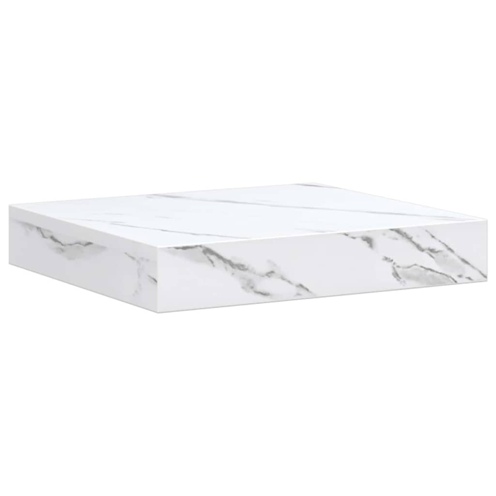 Sieninės lentynos 2 pcs Balti marmuro 23 x 23,5 x 4 cm
