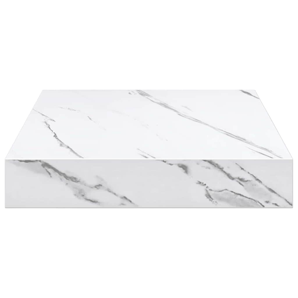 Sieninės lentynos 2 pcs Balti marmuro 23 x 23,5 x 4 cm