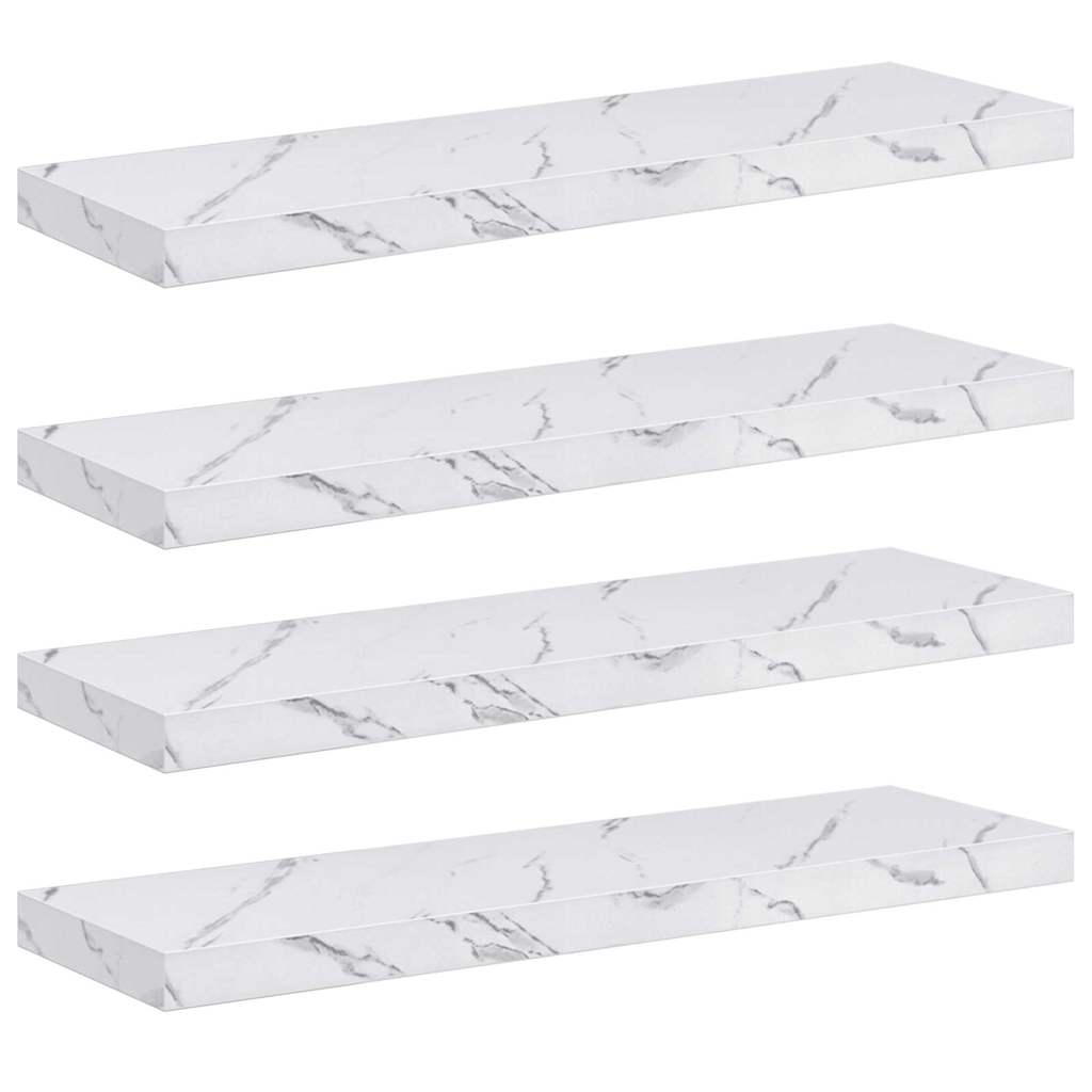 Sieninės lentynos 4 pcs Balti marmuro 90 x 23,5 x 4 cm
