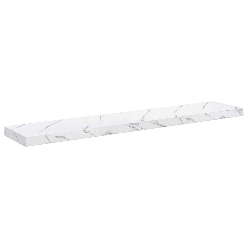 Sieninė lentyna 2 pcs Balti marmuro 120 x 23,5 x 4 cm
