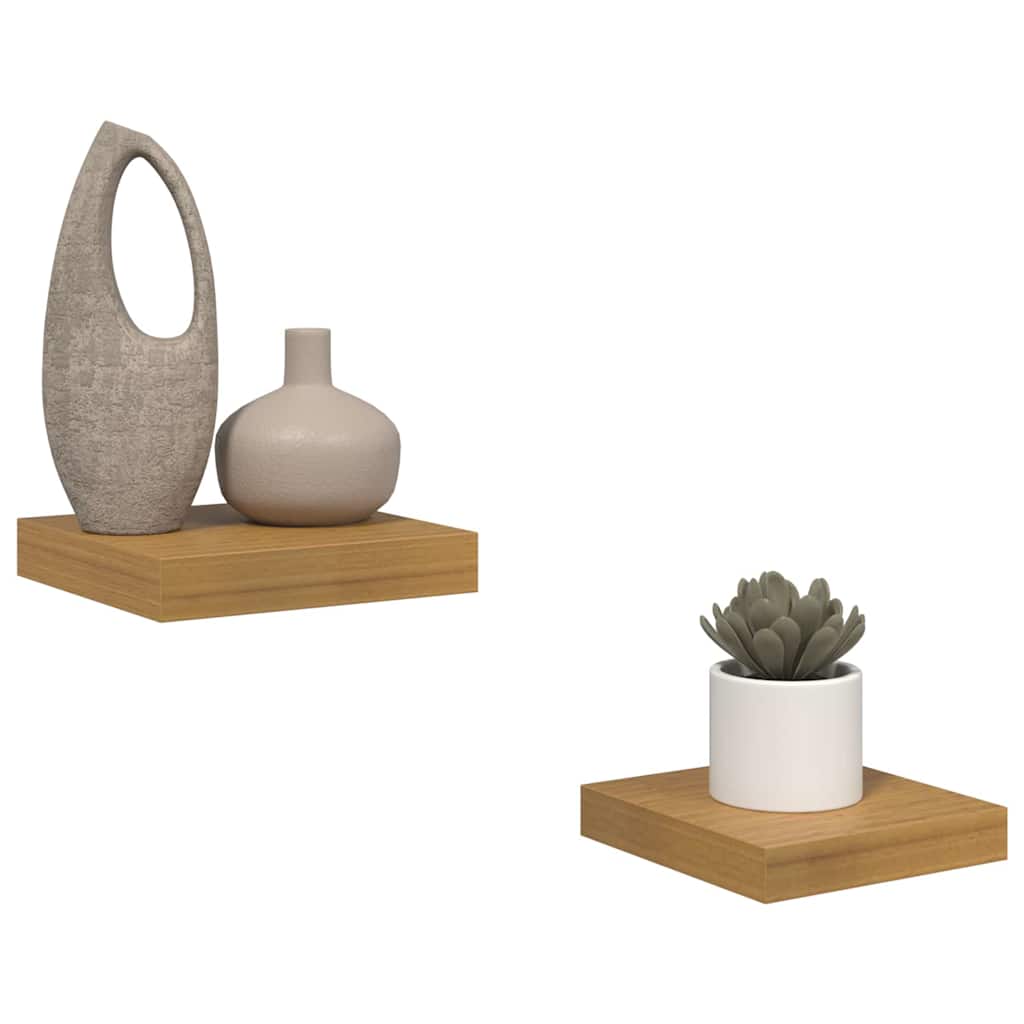 Sieninės lentynos su saugykla 2 pcs Smėlio 23 x 23,5 x 4 cm