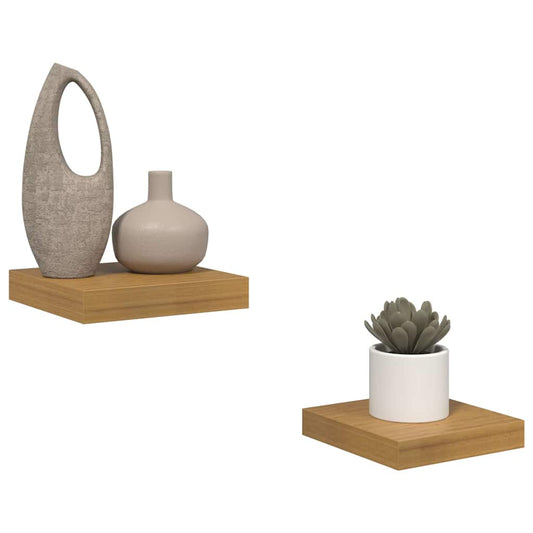 Sieninės lentynos su saugykla 2 pcs Smėlio 23 x 23,5 x 4 cm