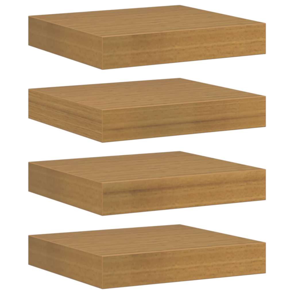 Sieninės lentynos su saugykla 4 pcs Smėlio 23 x 23,5 x 4 cm