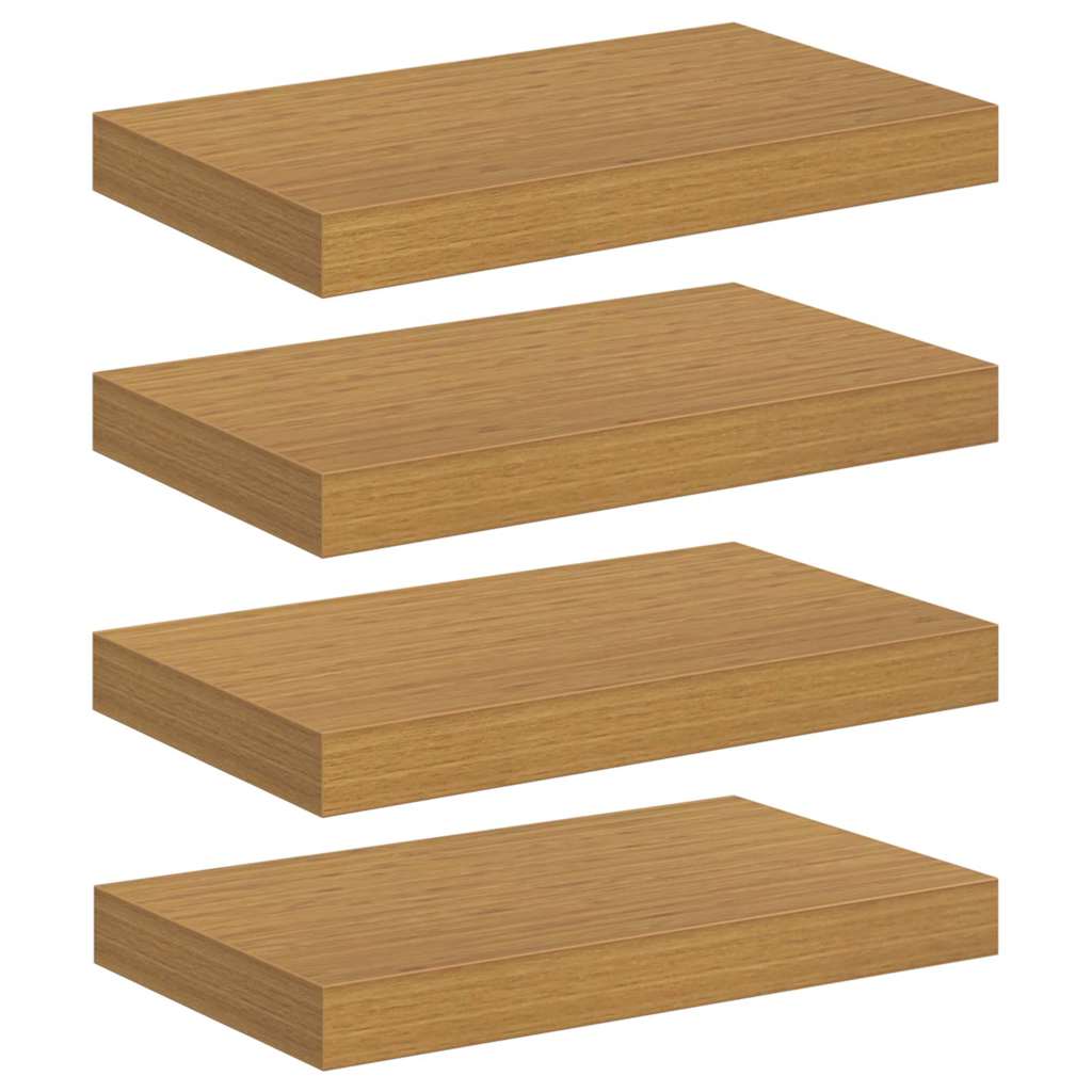 Sieninės lentynos su saugykla 4 pcs Smėlio 40 x 23,5 x 4 cm