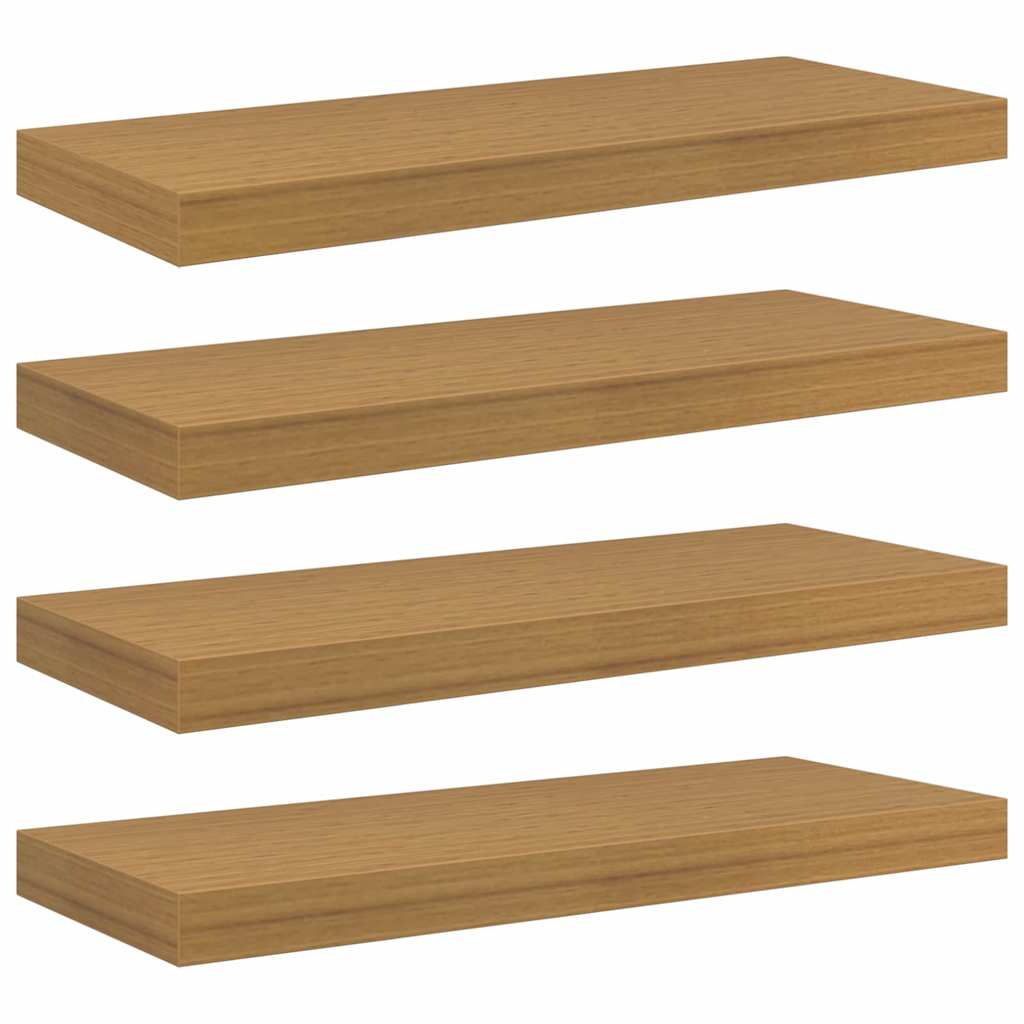 Sieninės lentynos su saugykla 4 pcs Smėlio 60 x 23,5 x 4 cm