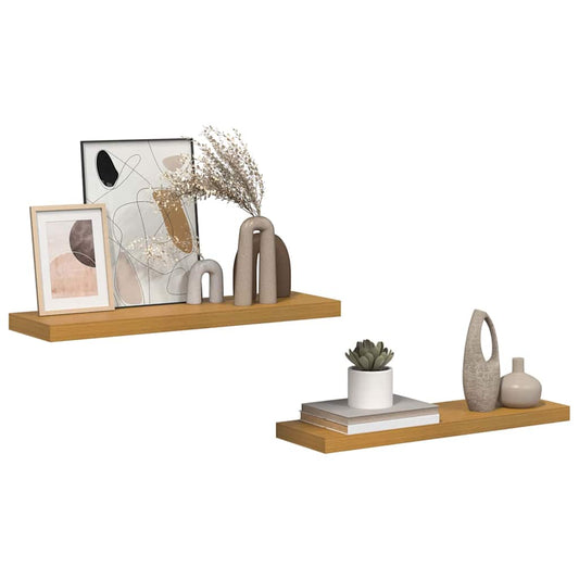 Sieninės lentynos su saugykla 2 pcs Smėlio 80 x 23,5 x 4 cm