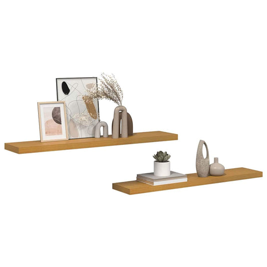 Sieninės lentynos su saugykla 2 pcs Smėlio 120 x 23,5 x 4 cm
