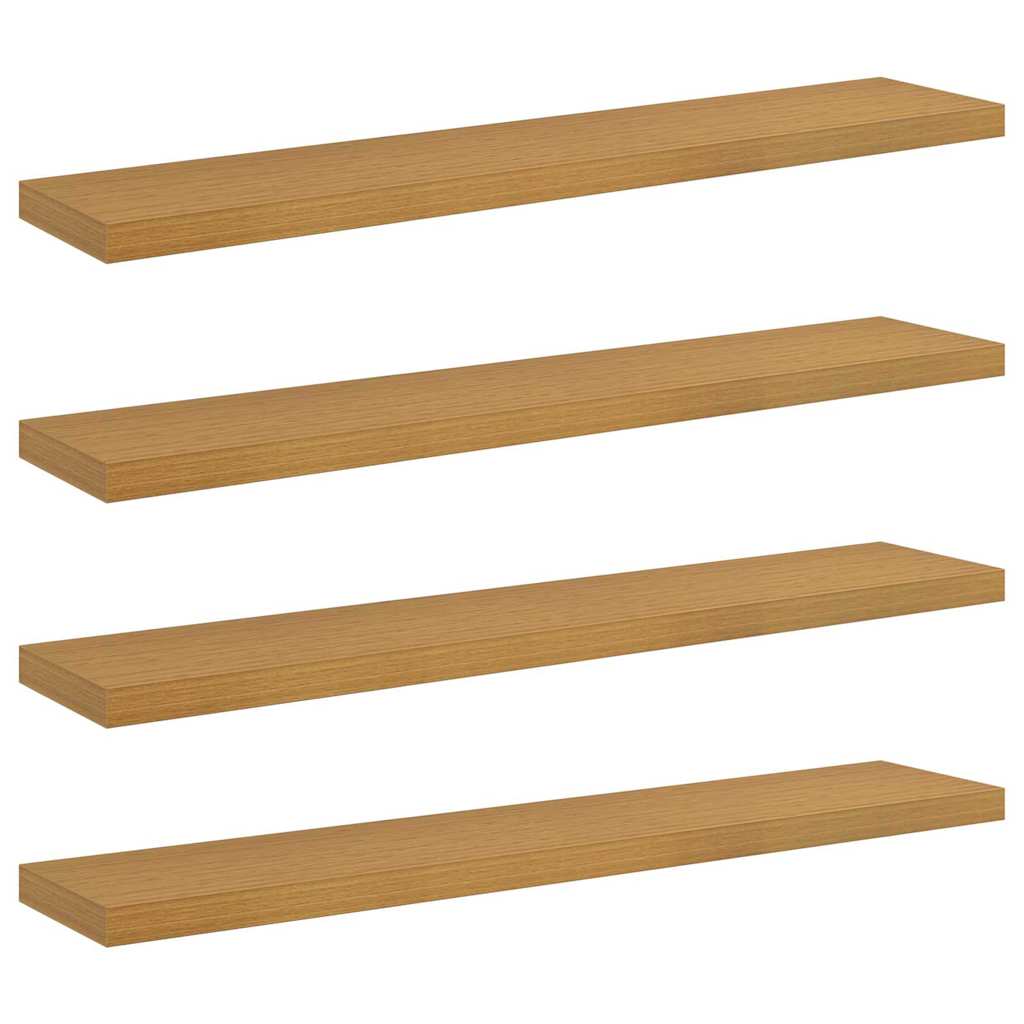 Sieninės lentynos su saugykla 4 pcs Smėlio 120 x 23,5 x 4 cm