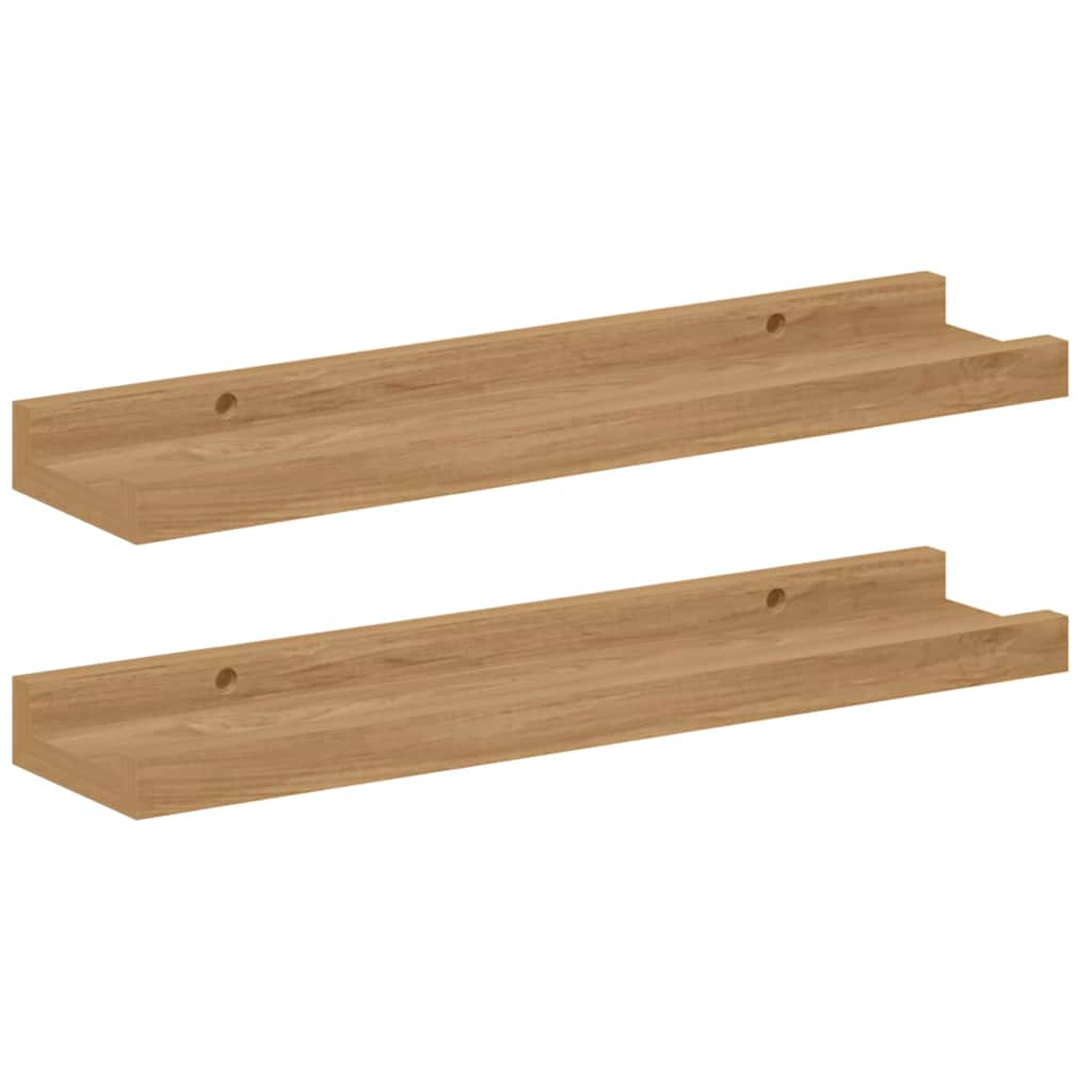 Sieninė lentyna 2 pcs Ruda 40 x 9 x 3 cm Apdirbta mediena