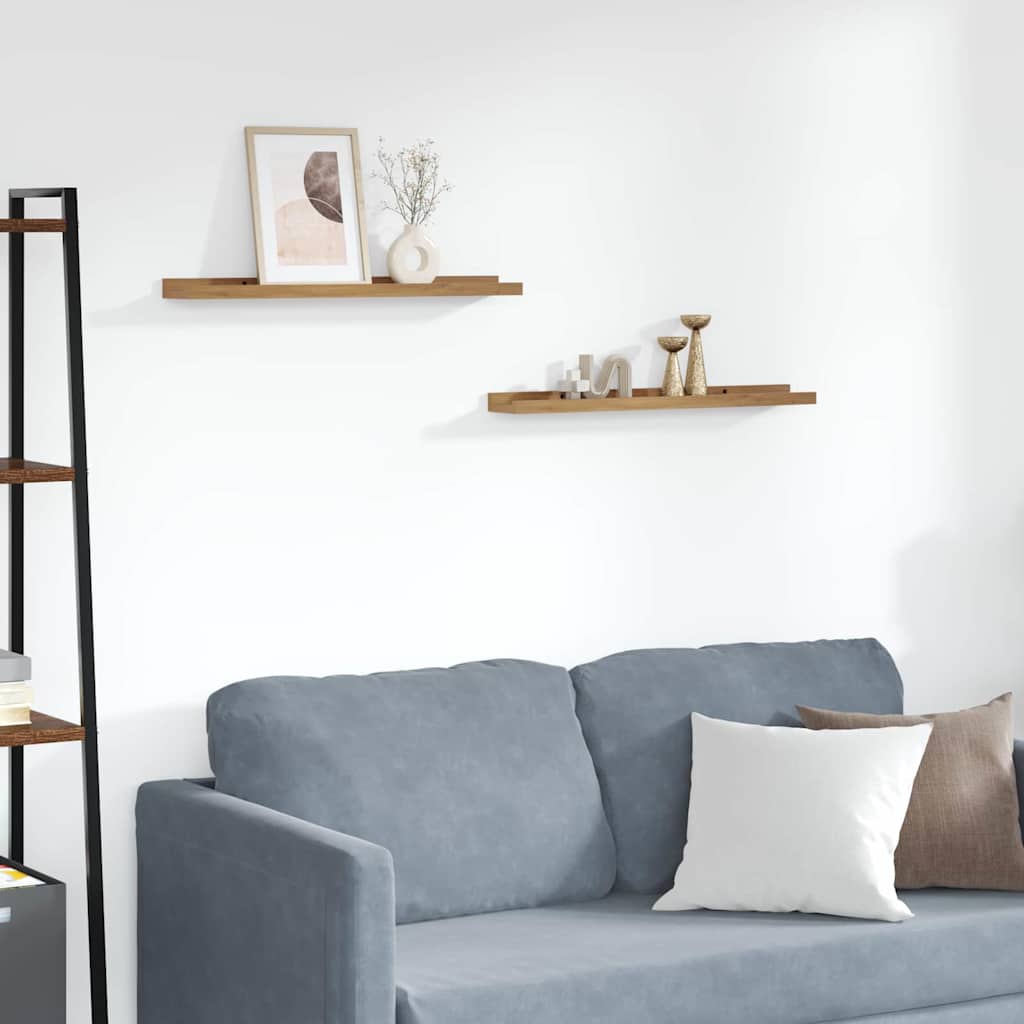 Sieninės lentynos 2 pcs Ruda 60 x 9 x 3 cm Apdirbta mediena