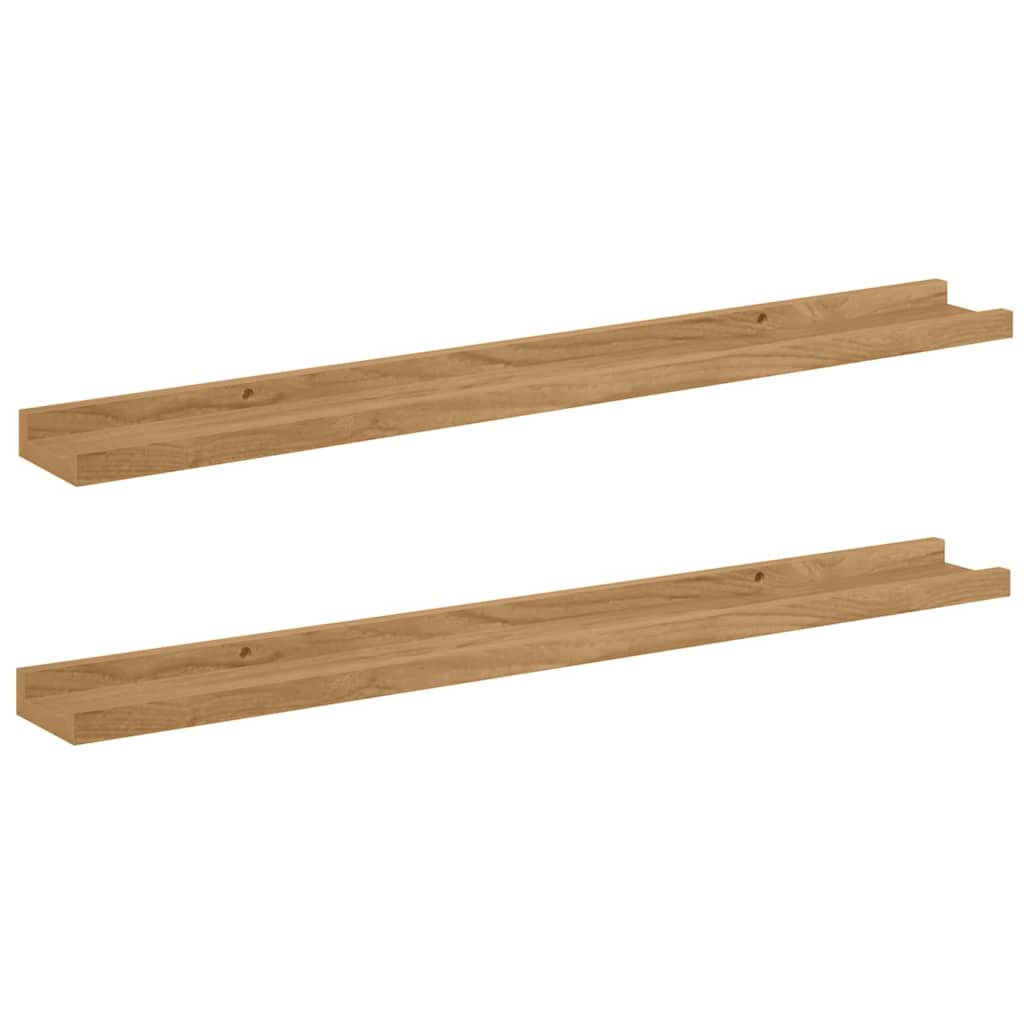 Sieninė lentyna 2 pcs Ruda 80 x 9 x 3 cm Apdirbta mediena