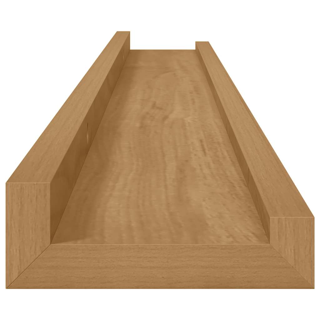 Sieninė lentyna 2 pcs Ruda 80 x 9 x 3 cm Apdirbta mediena