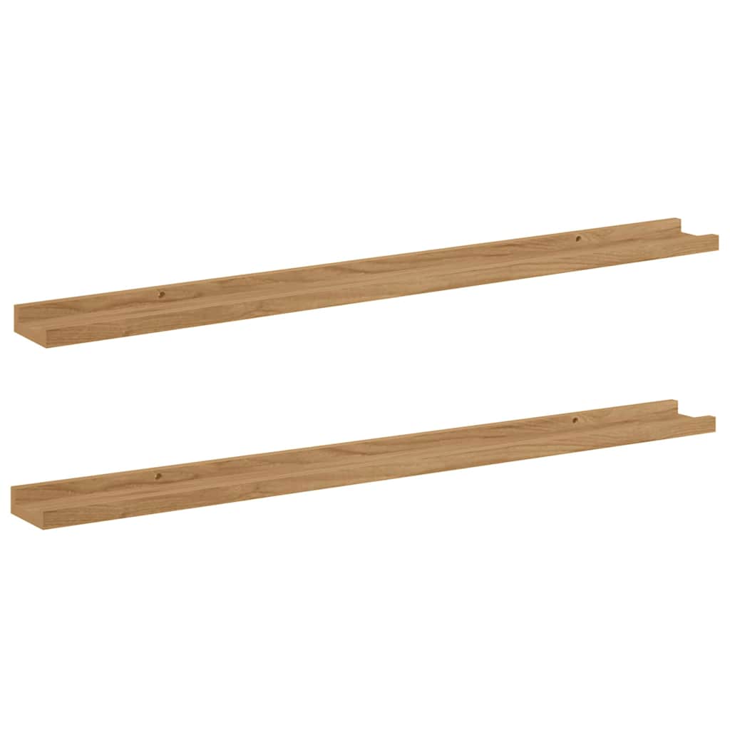 Sieninė lentyna 2 pcs Ruda 100 x 9 x 3 cm Apdirbta mediena