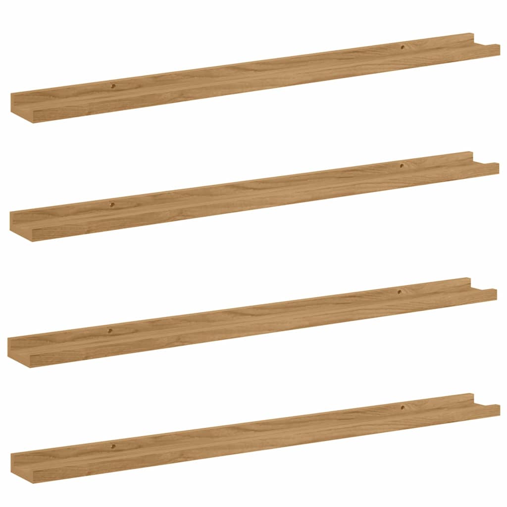 Sieninės lentynos 4 pcs Ruda 100 x 9 x 3 cm Apdirbta mediena