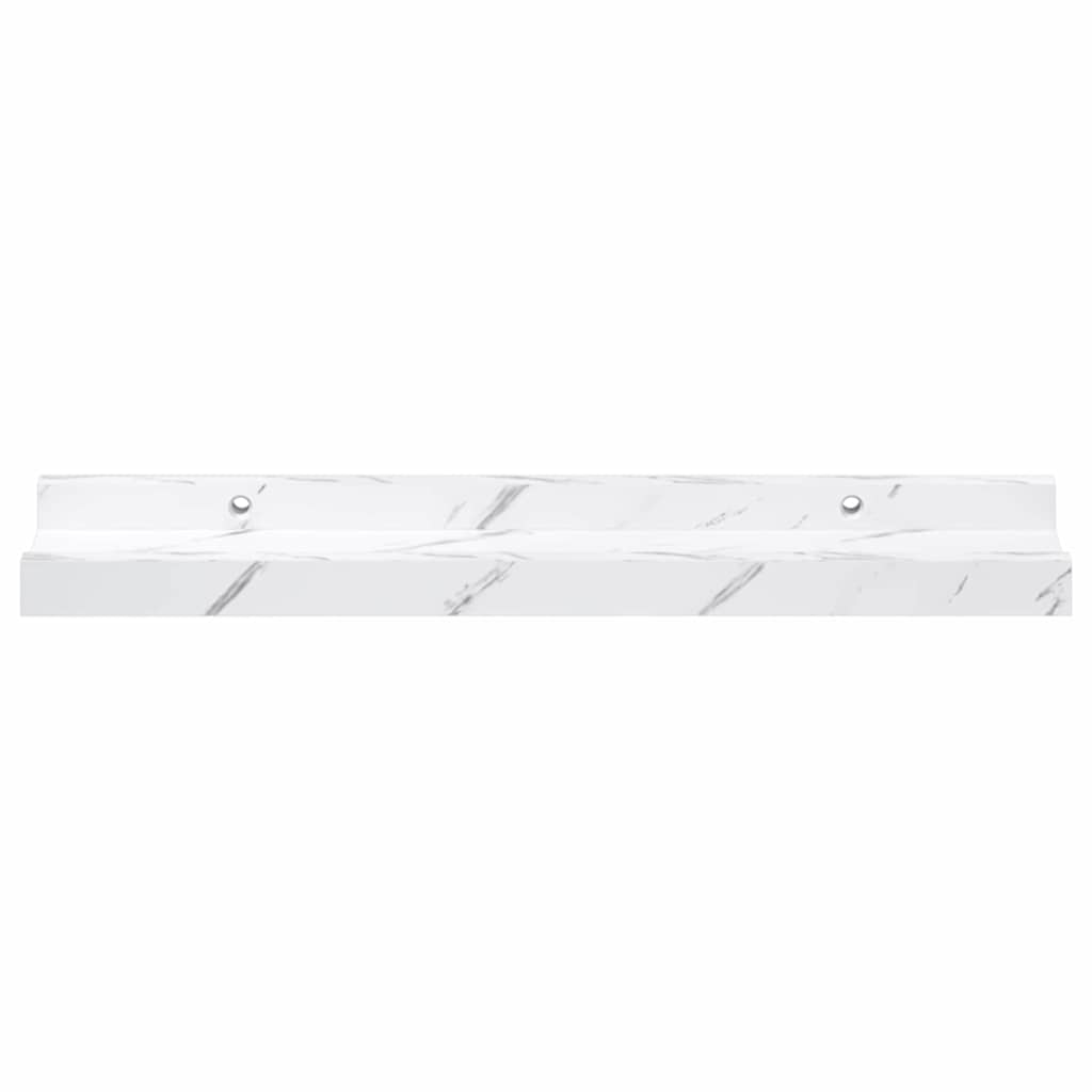 Sieninės lentynos su lentyna 2 pcs Balti marmuro 40 x 9 x 3 cm