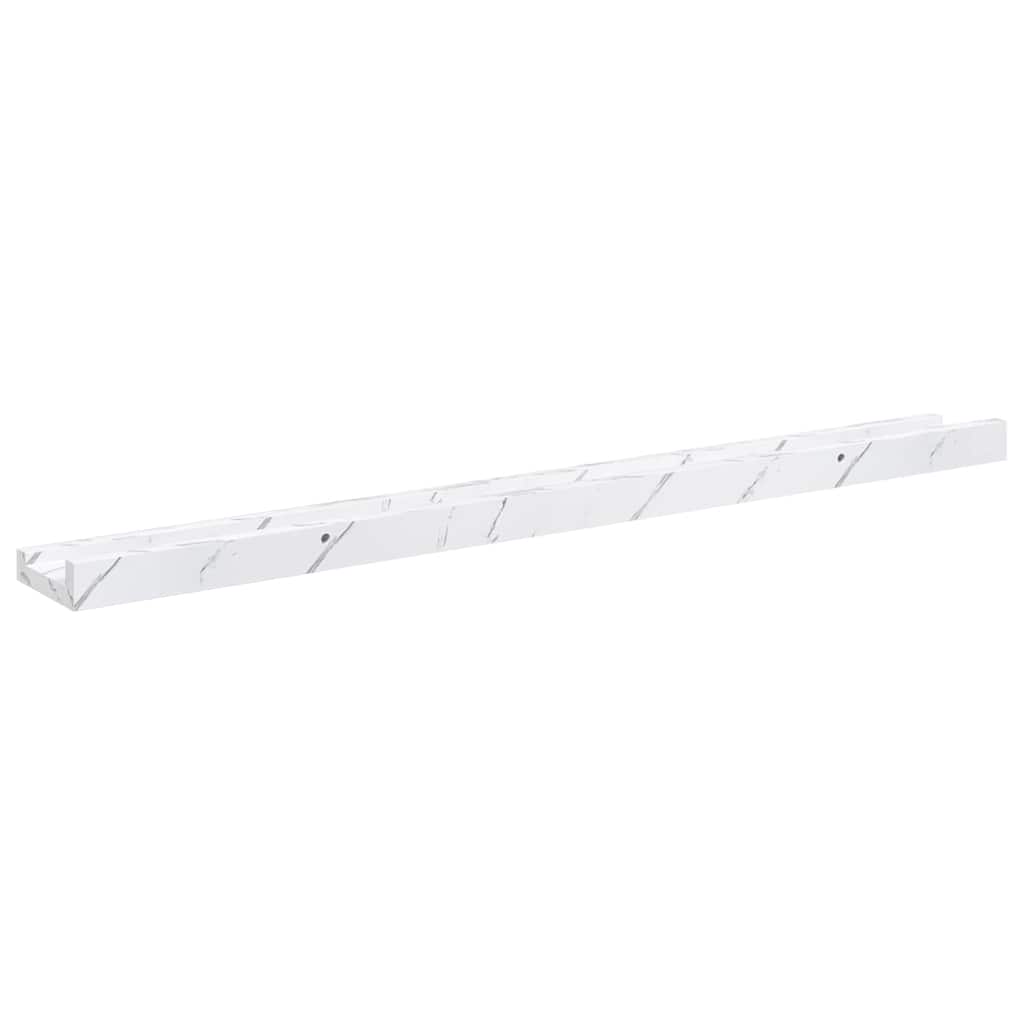 Sieninė lentyna su lentyna 4 pcs Balti marmuro 80 x 9 x 3 cm