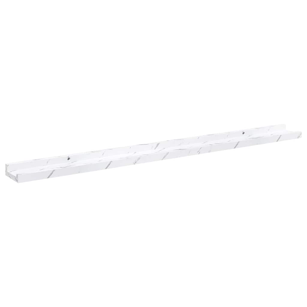 Sieninė lentyna su lentyna 4 pcs Balti marmuro 100 x 9 x 3 cm