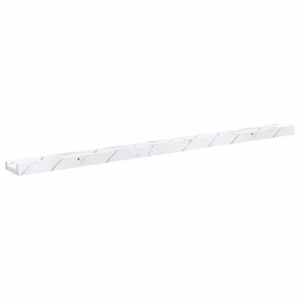 Sieninė lentyna su lentyna 4 pcs Balti marmuro 100 x 9 x 3 cm