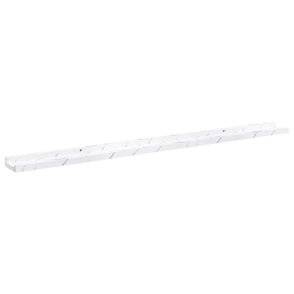 Sieninės lentynos su lentyna 4 pcs Balti marmuro 115 x 9 x 3 cm