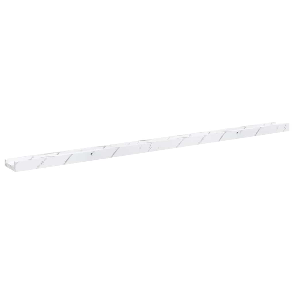 Sieninės lentynos su lentyna 4 pcs Balti marmuro 115 x 9 x 3 cm