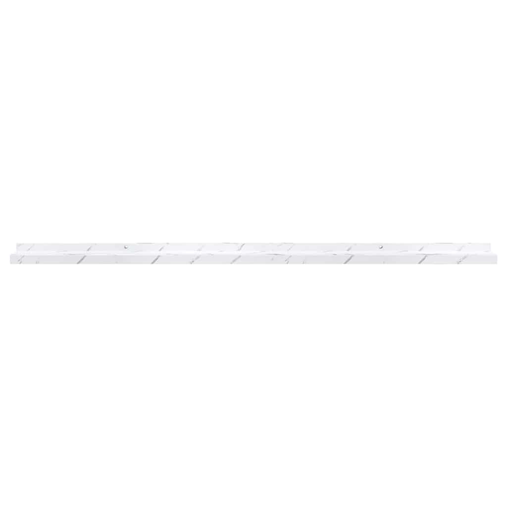 Sieninės lentynos su lentyna 4 pcs Balti marmuro 115 x 9 x 3 cm