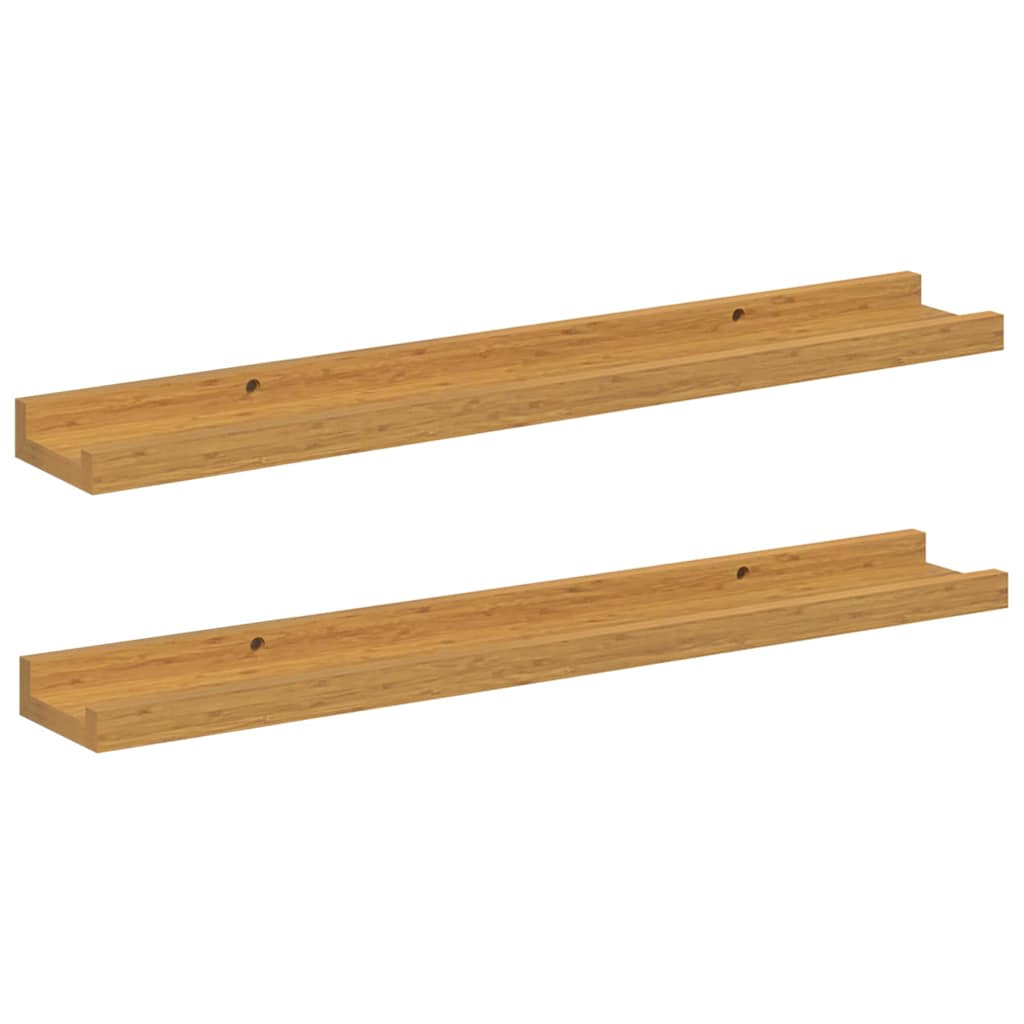 Sieninė lentyna 2 pcs Smėlio 60 x 9 x 3 cm Apdirbta mediena