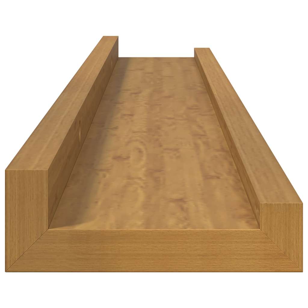 Sieninė lentyna 2 pcs Smėlio 60 x 9 x 3 cm Apdirbta mediena