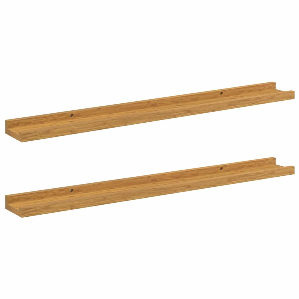 Sieninė lentyna 2 pcs Smėlio 80 x 9 x 3 cm Apdirbta mediena