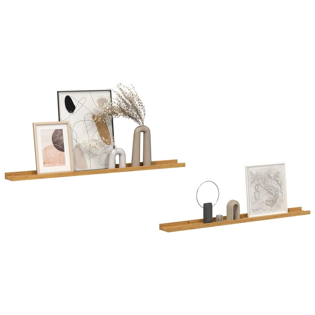 Sieninės lentynos 2 pcs Smėlio 100 x 9 x 3 cm Apdirbta mediena