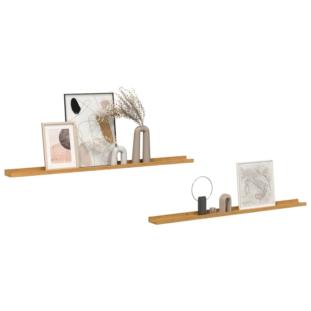 Sieninė lentyna 2 pcs Smėlio 115 x 9 x 3 cm Apdirbta mediena