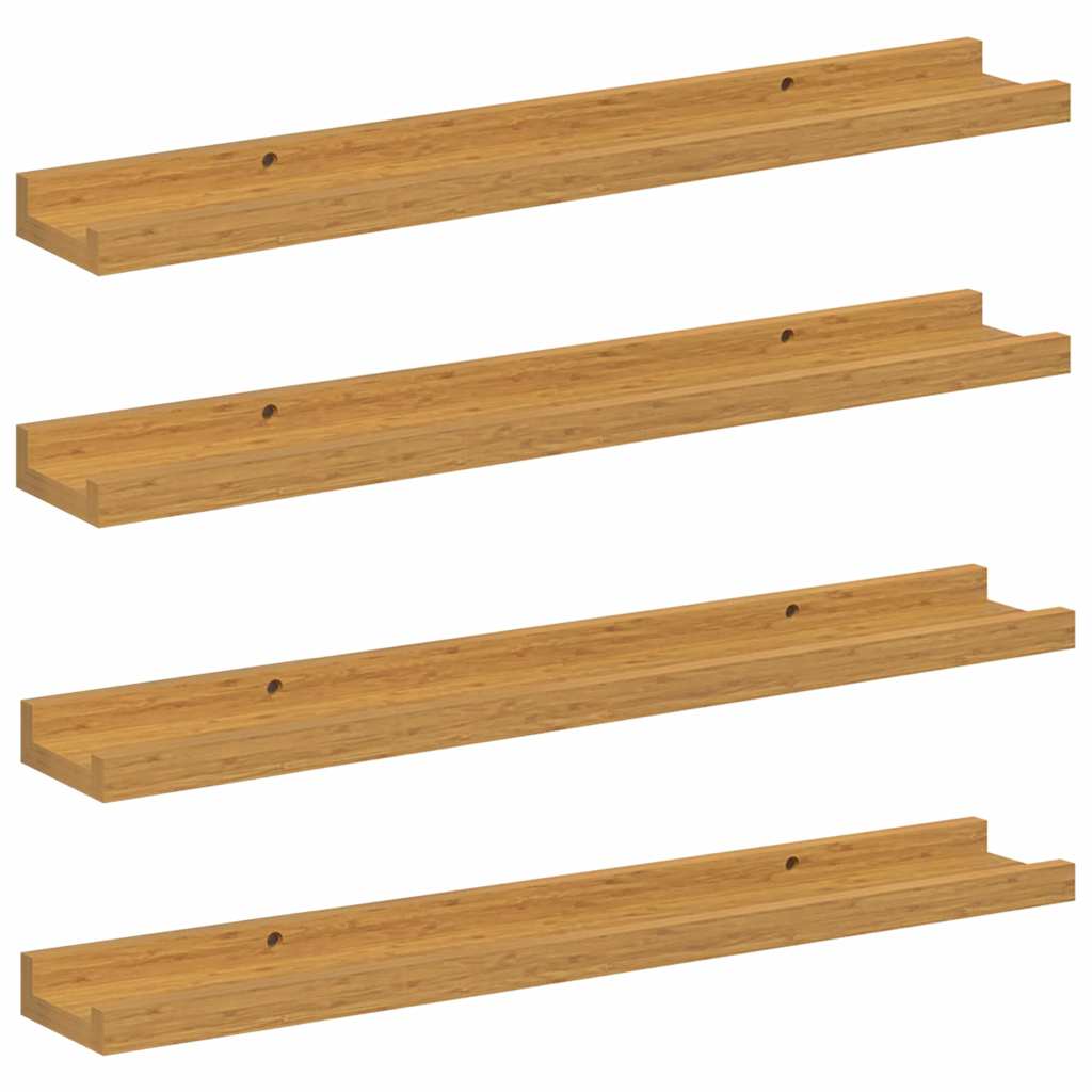Sieninės lentynos 4 pcs Smėlio 60 x 9 x 3 cm Apdirbta mediena
