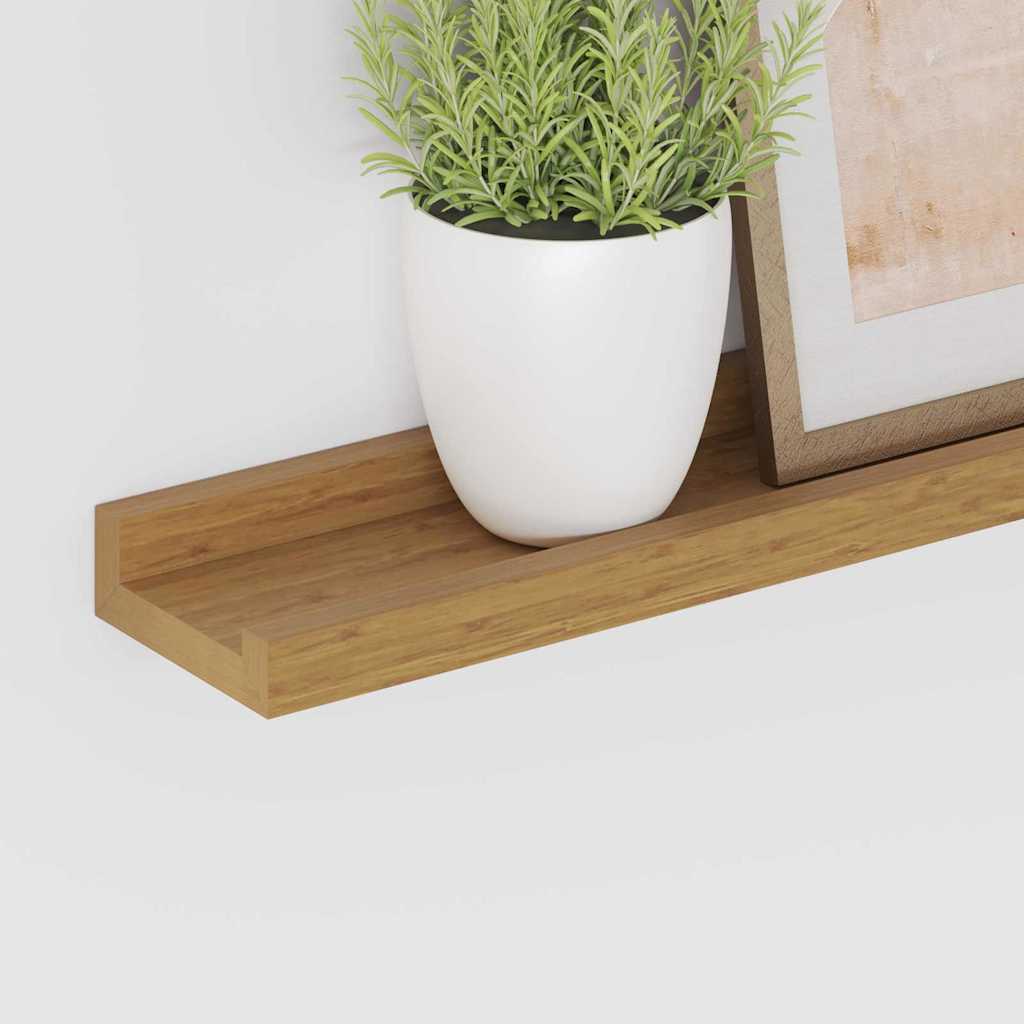 Sieninė lentyna 4 pcs Smėlio 80 x 9 x 3 cm Apdirbta mediena