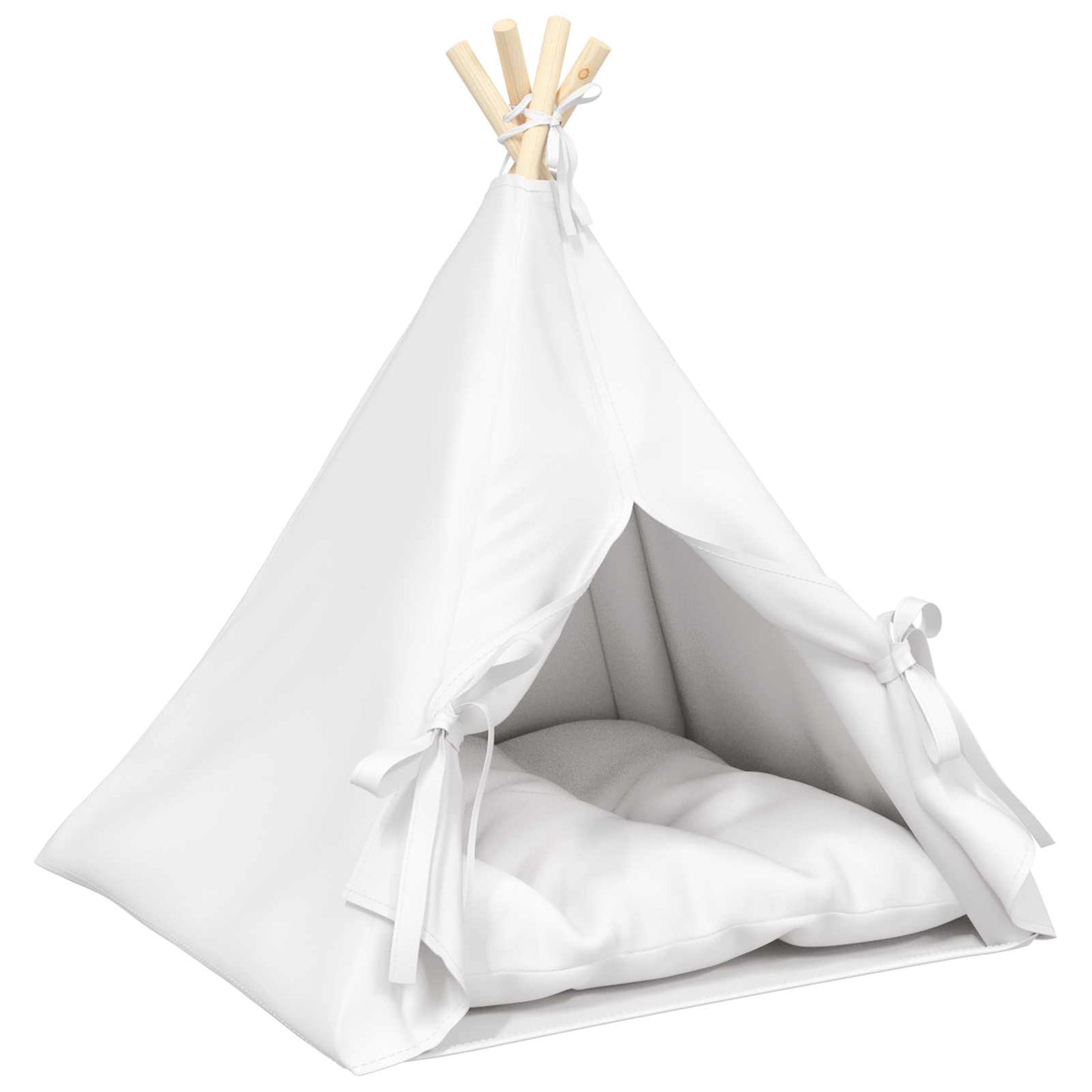 Gyvūnų teepee su pagalve Balta 60 x 60 x 70 cm Poliesteris