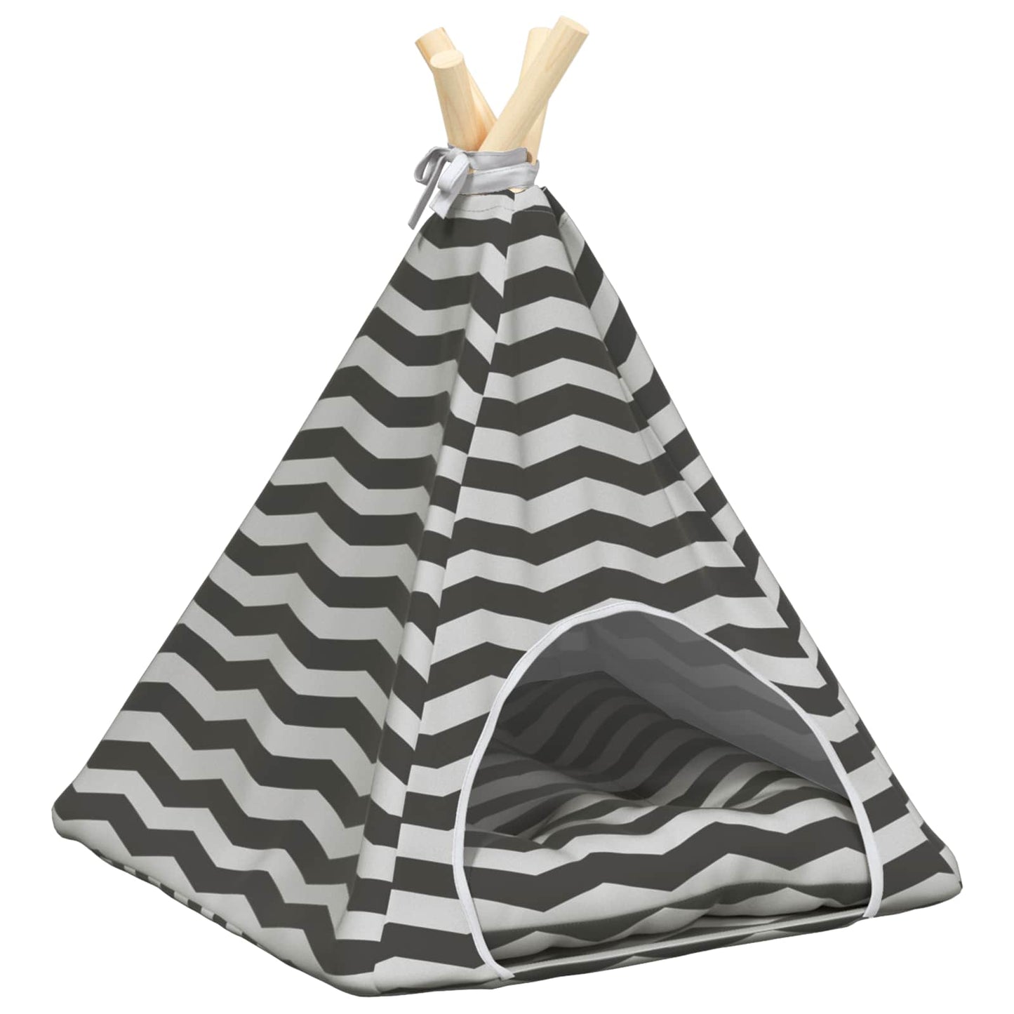 Gyvūnų teepee su pagalve Balta ir pilka 40 x 40 x 50 cm