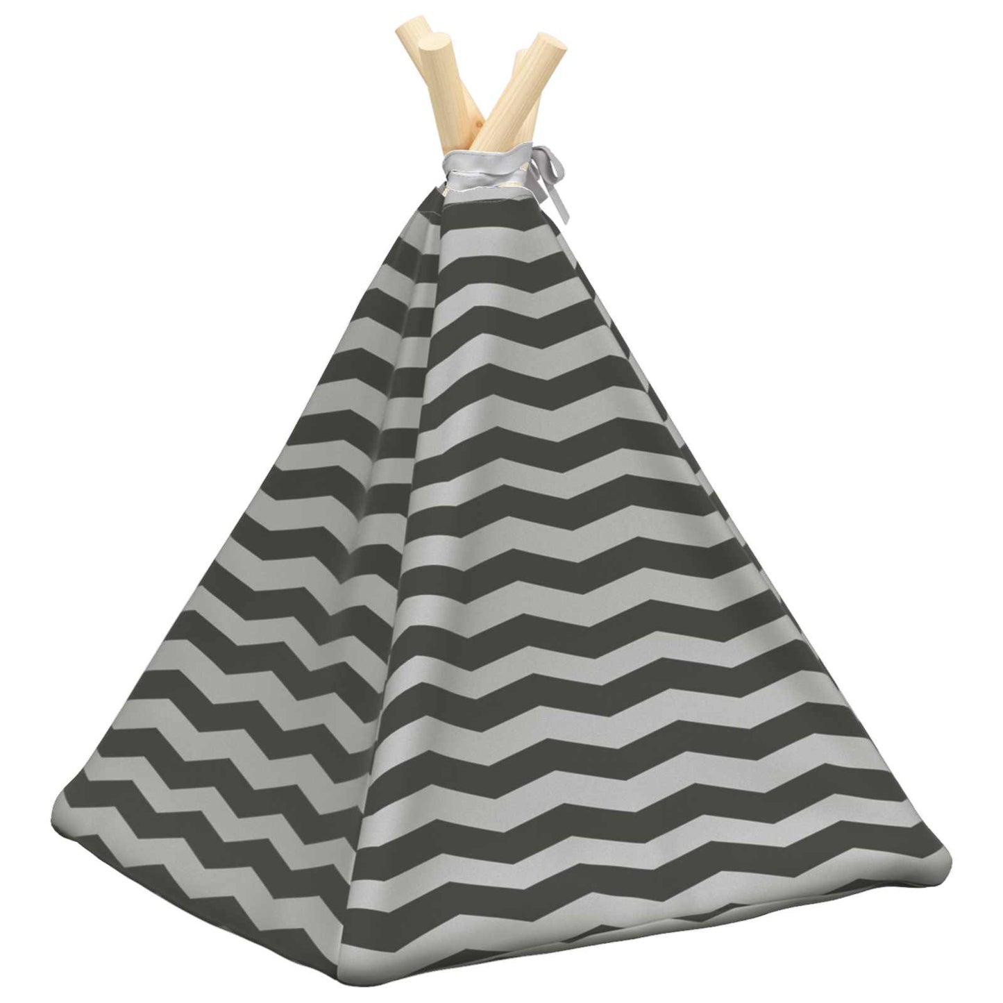 Gyvūnų teepee su pagalve Balta ir pilka 40 x 40 x 50 cm