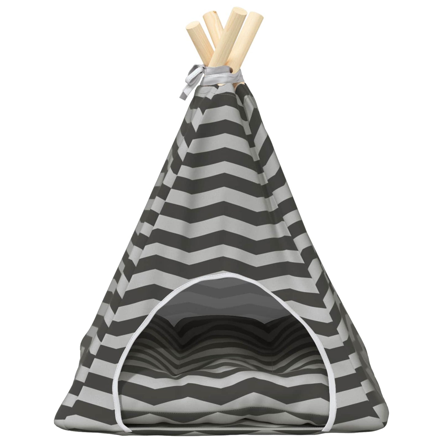 Gyvūnų teepee su pagalve Balta ir pilka 40 x 40 x 50 cm