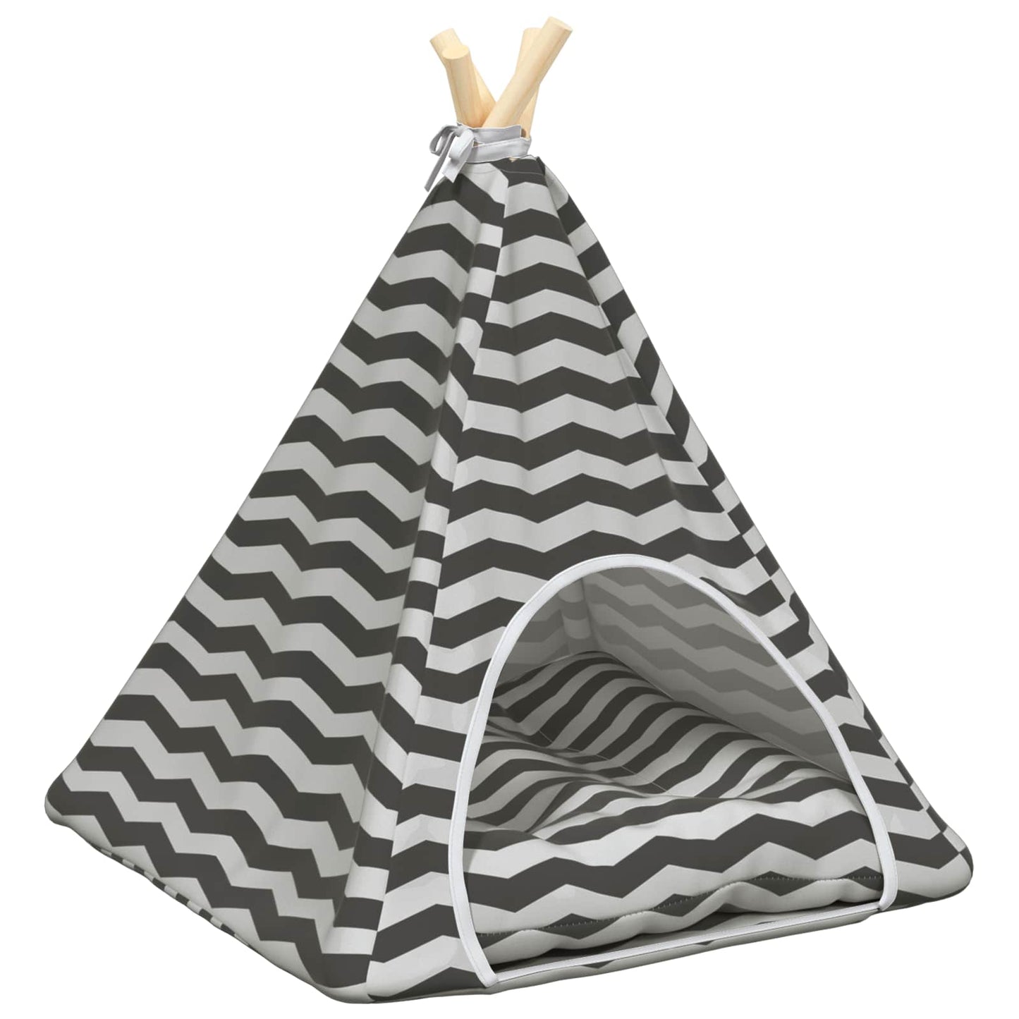 Gyvūnų teepee su pagalve Balta ir pilka 50 x 50 x 60 cm
