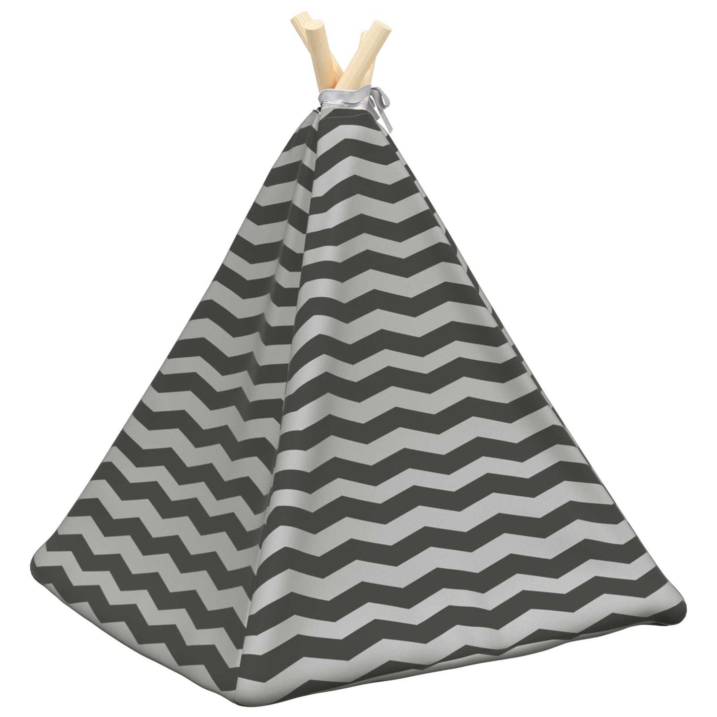 Gyvūnų teepee su pagalve Balta ir pilka 50 x 50 x 60 cm
