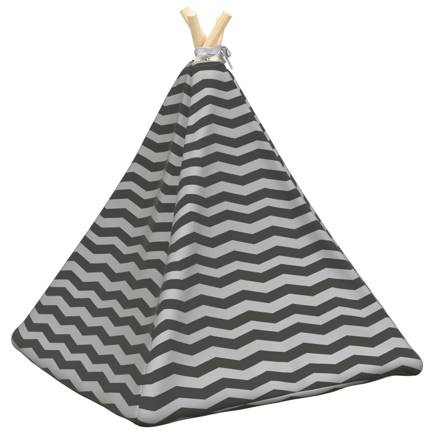 Gyvūnų teepee su pagalve Balta ir pilka 60 x 60 x 70 cm