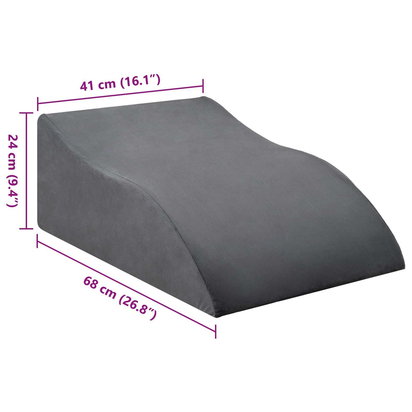 Koja pagalvė 68 x 41 x 24 cm PU putos Pilka