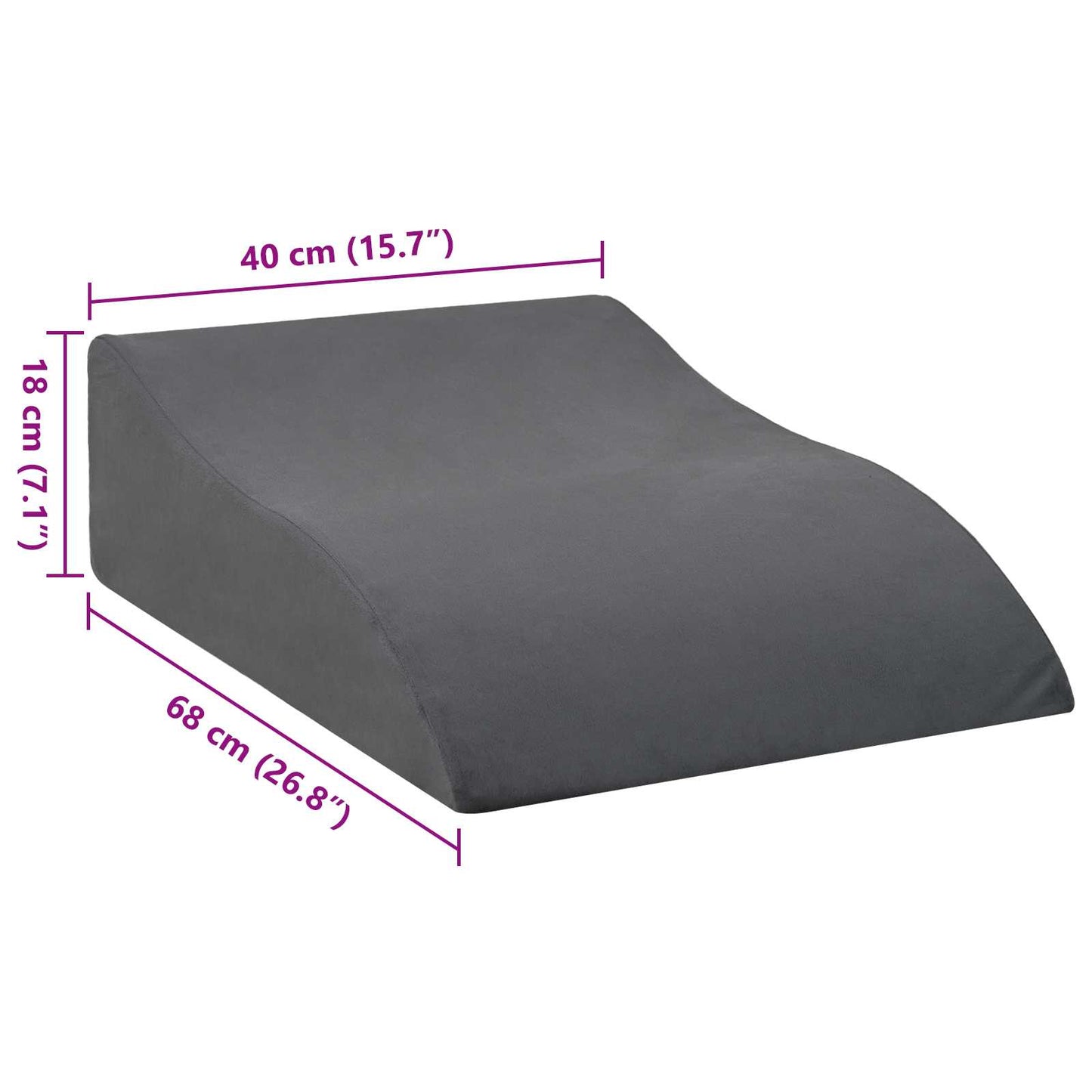 Koja pagalvė Pilka 68 x 40 x 18 cm PU putos