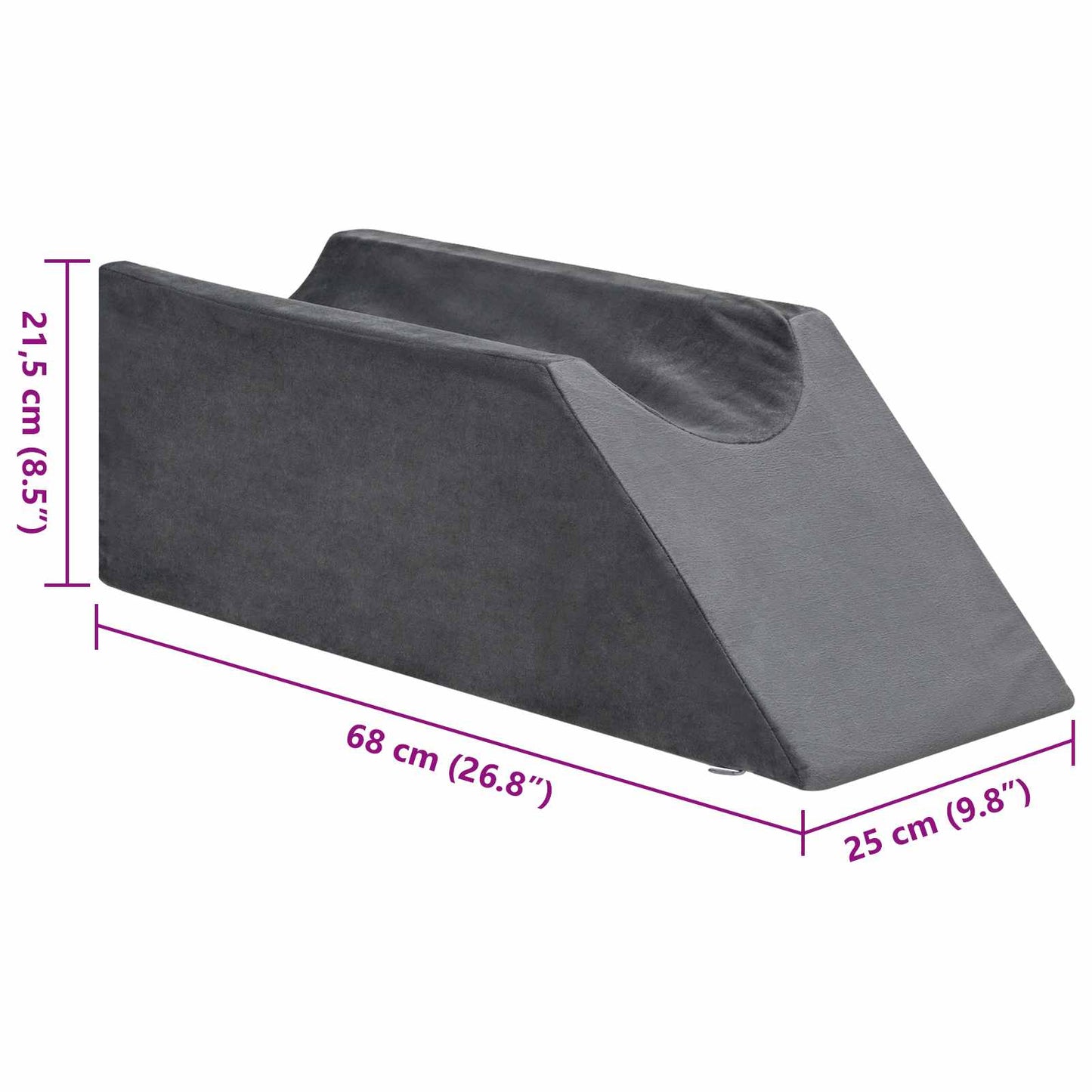 Koja pagalvė 68 x 25 x 21,5 cm Tvirtas PU putos Pilka