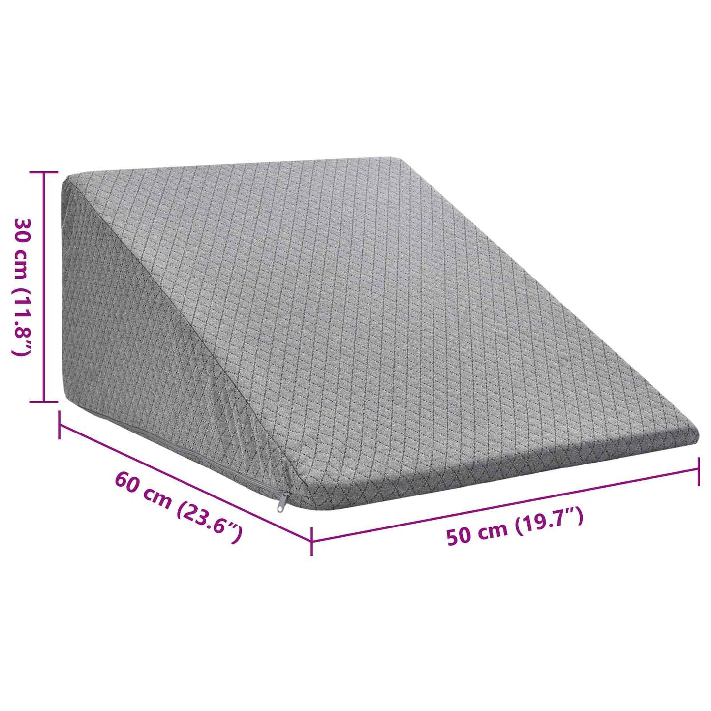 Koja pagalvė 60 x 50 x 30 cm Minkštas Atminties putos Pilka