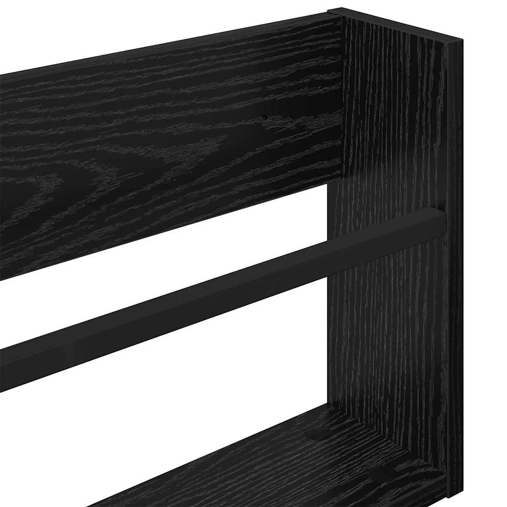 Žurnalų stovas su lentyna 2 pcs Juodas ąžuolas 60 x 12 x 30 cm